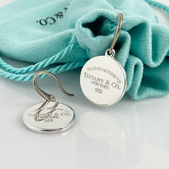Return to Tiffany Round Drop Dangle Earrings in Sterling Silver